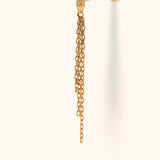 14k gold chain dangle tragus earring cartilage piercing jewelry front view