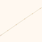 Minimalist 14K gold beaded chain bracelet with polished spheres – real gold delicate bracelet