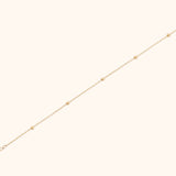 Minimalist 14K gold beaded chain bracelet with polished spheres – real gold delicate bracelet