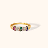 14K Gold Colorful Gemstone Ring – Vibrant & Modern Design

