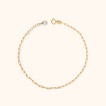 14K gold paperclip chain bracelet for women – dainty real gold jewelry