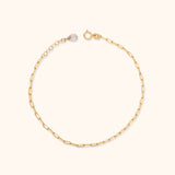 14K gold paperclip chain bracelet for women – dainty real gold jewelry