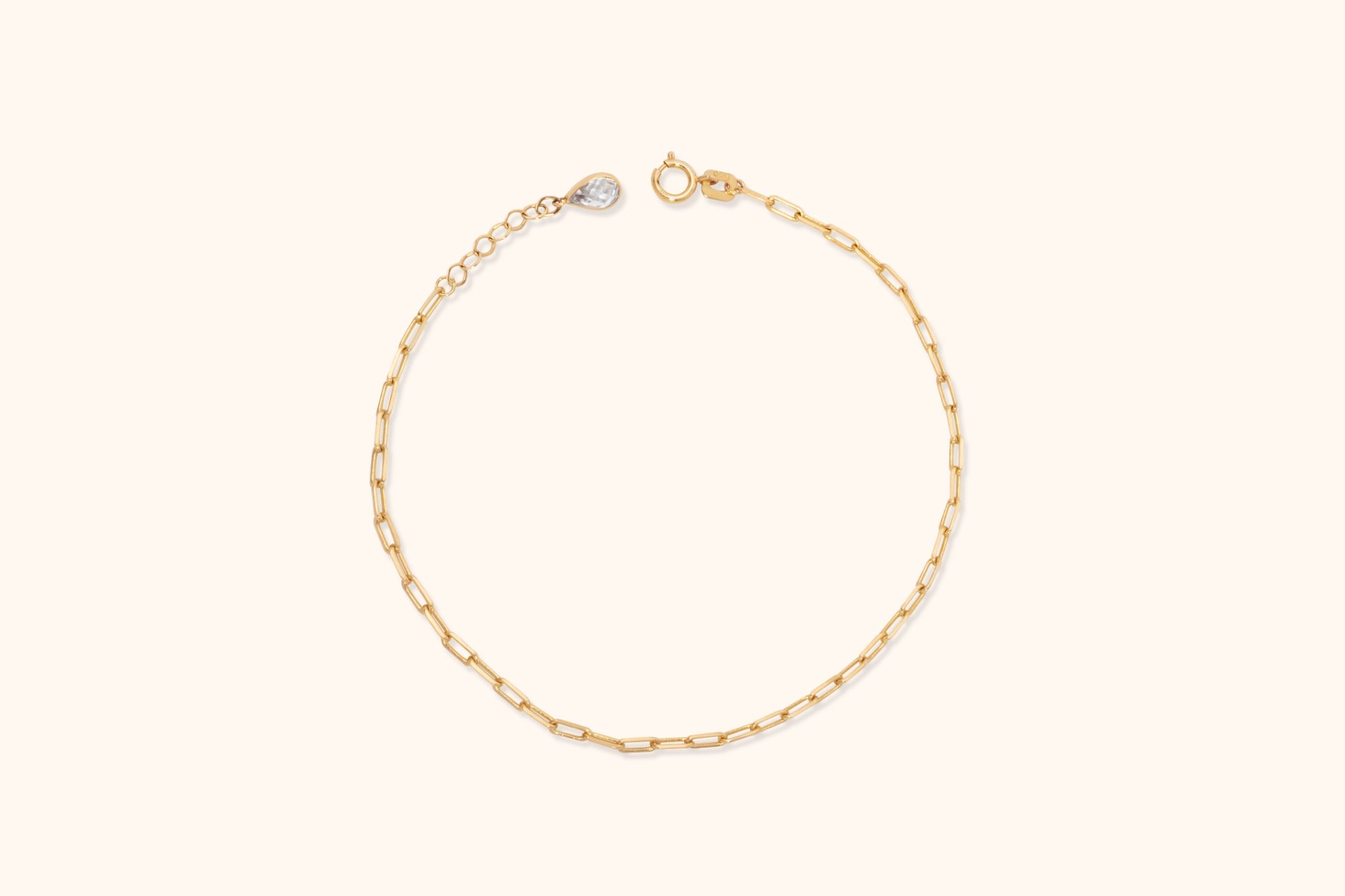 14K gold paperclip chain bracelet for women – dainty real gold jewelry