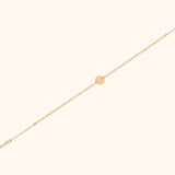Minimalist 14K solid gold bracelet with central disc charm – real gold jewelry USA