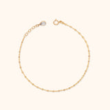 14K solid gold twisted chain bracelet with minimal design for women