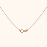 14K gold spring ring clasp detail on fine jewelry chain