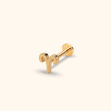14k gold Aries zodiac tragus earring personalized cartilage stud front view