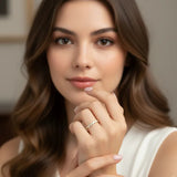 14K Gold Baguette Cluster Ring – Textured Stackable Fine Band - 7