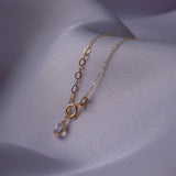 Collar de cadena con cuentas de oro macizo de 14 quilates: joyería minimalista para el día a día