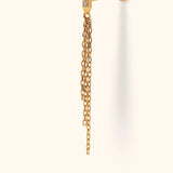 14k gold chain dangle tragus earring cartilage piercing jewelry front view