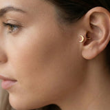 14K Massivgold Halbmond Tragus Ohrring – Himmlischer Knorpelpiercing Schmuck