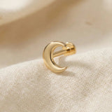 14K Massivgold Halbmond Tragus Ohrring – Himmlischer Knorpelpiercing Schmuck