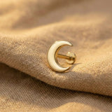 14K Massivgold Halbmond Tragus Ohrring – Himmlischer Knorpelpiercing Schmuck