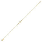 14K gold bracelet with two cross charms and a textured circular centerpiece