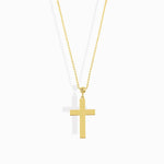 14K Gold Classic Cross Pendant Necklace - Minimalist Religious Pendant - 1