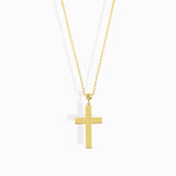 14K Gold Classic Cross Pendant Necklace - Minimalist Religious Pendant - 1