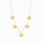 14K Gold Heart Charm Necklace – Multiple Dainty Hearts Design - 2