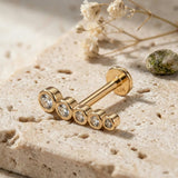 14K Massivgold Graduierte Bezel Tragus Ohrringe – Knorpelpiercing Stecker