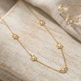 585 Gold Halskette – Offene Blume Anhänger | Filigrane Florale Kette