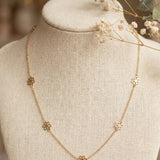 585 Gold Halskette – Offene Blume Anhänger | Filigrane Florale Kette