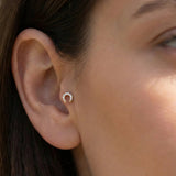 14K Solid Gold Horseshoe Tragus Earring – Good Luck Cartilage Stud - 39