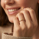 14K Gold Infinity Twist Diamond Ring | Stackable Promise Band - 4