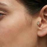 14K Massivgold Blatt Tragus Ohrring – Von der Natur inspirierter Knorpelschmuck