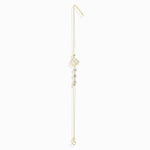 14K Gold Lotus Flower Bracelet with Faceted Crystal Accents - 45