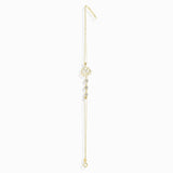 14K Gold Lotus Flower Bracelet with Faceted Crystal Accents - 45
