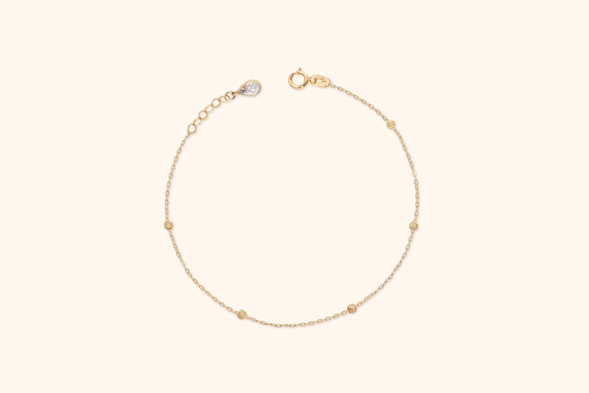 14K Gold Minimal Dorika Bead Bracelet – Elegant Everyday Jewelry - 1