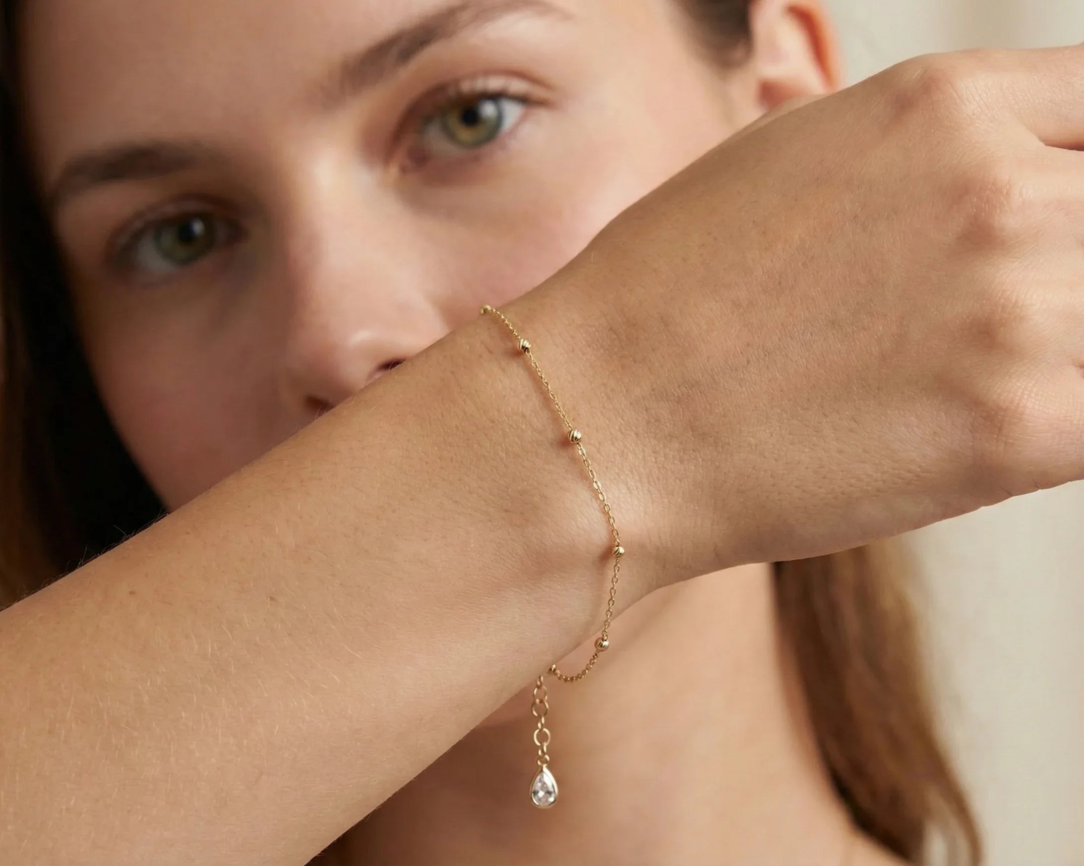 14K Gold Minimal Dorika Bead Bracelet – Elegant Everyday Jewelry - 4