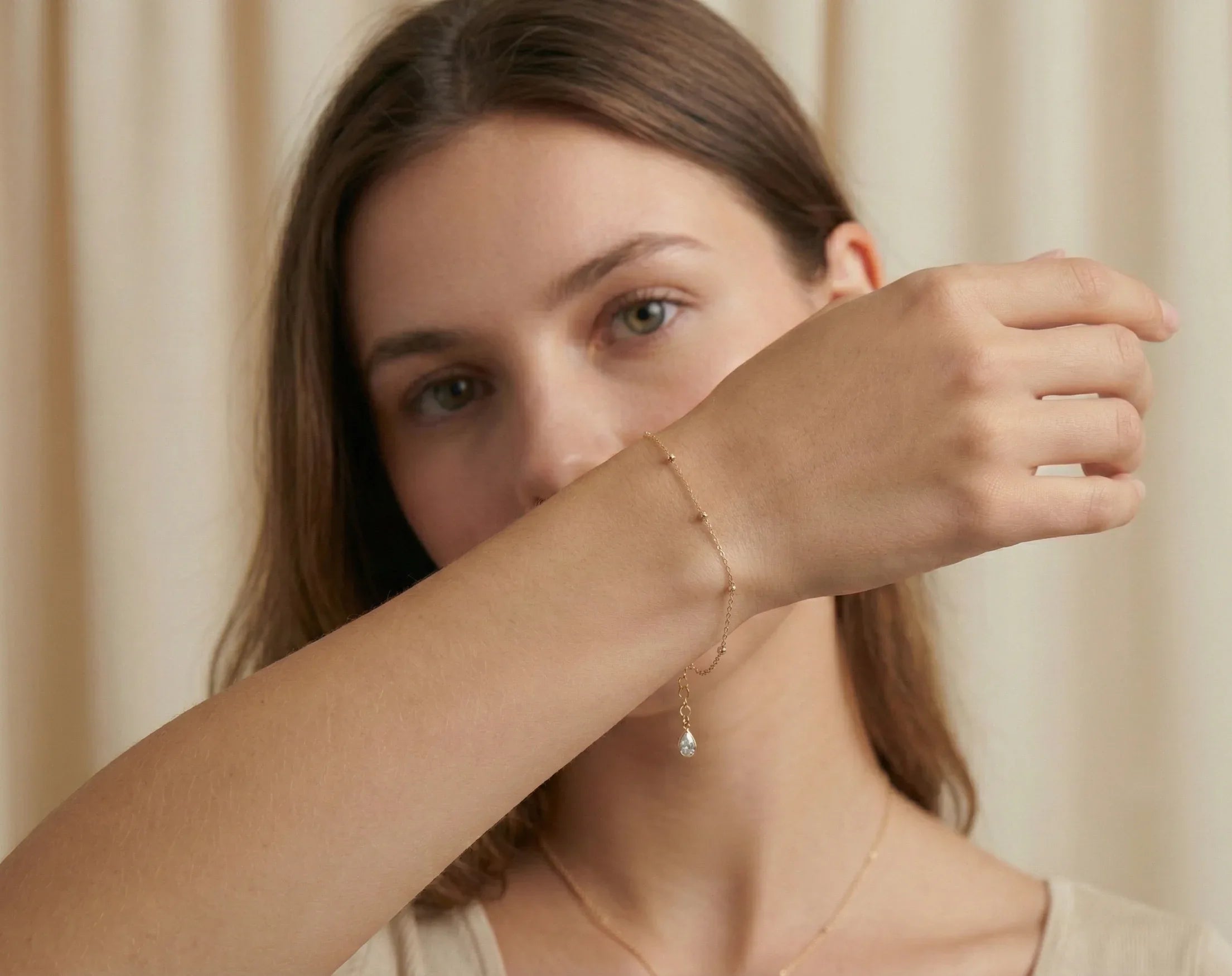 14K Gold Minimal Dorika Bead Bracelet – Elegant Everyday Jewelry - 6