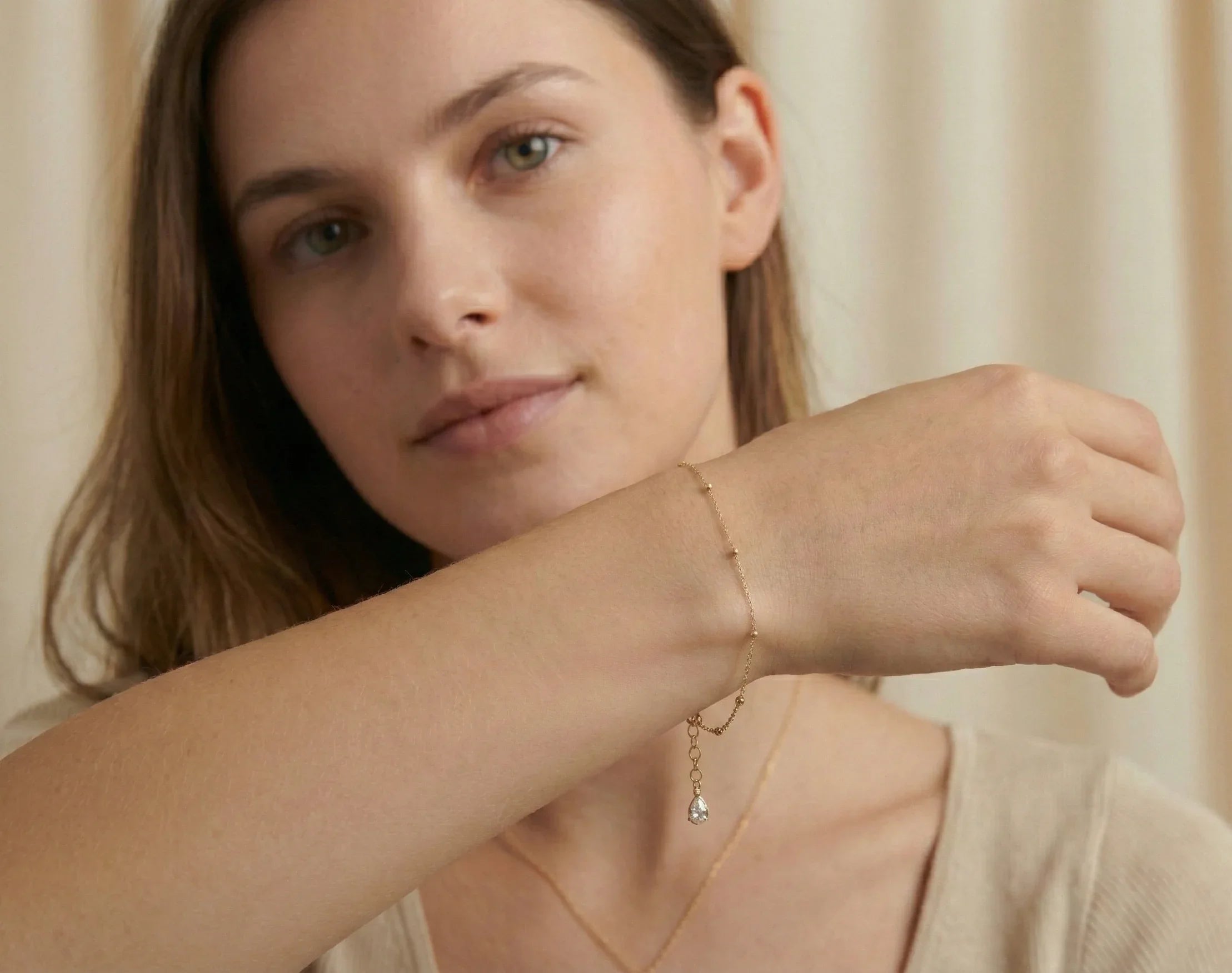 14K Gold Minimal Dorika Bead Bracelet – Elegant Everyday Jewelry - 7