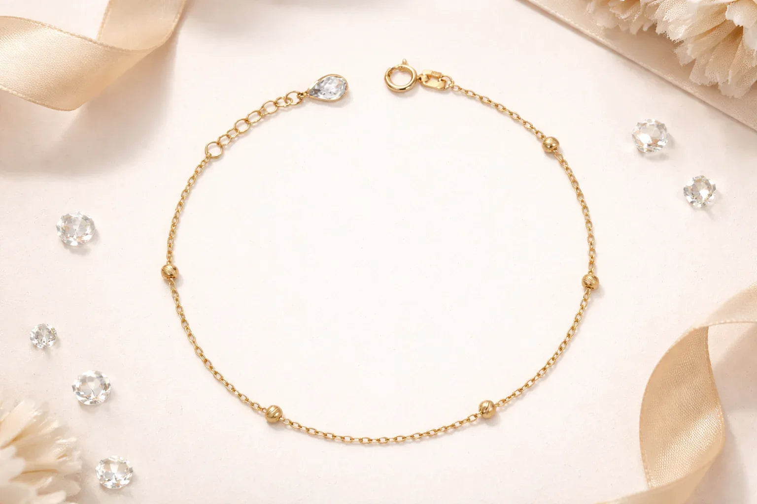 14K Gold Minimal Dorika Bead Bracelet – Elegant Everyday Jewelry - 8