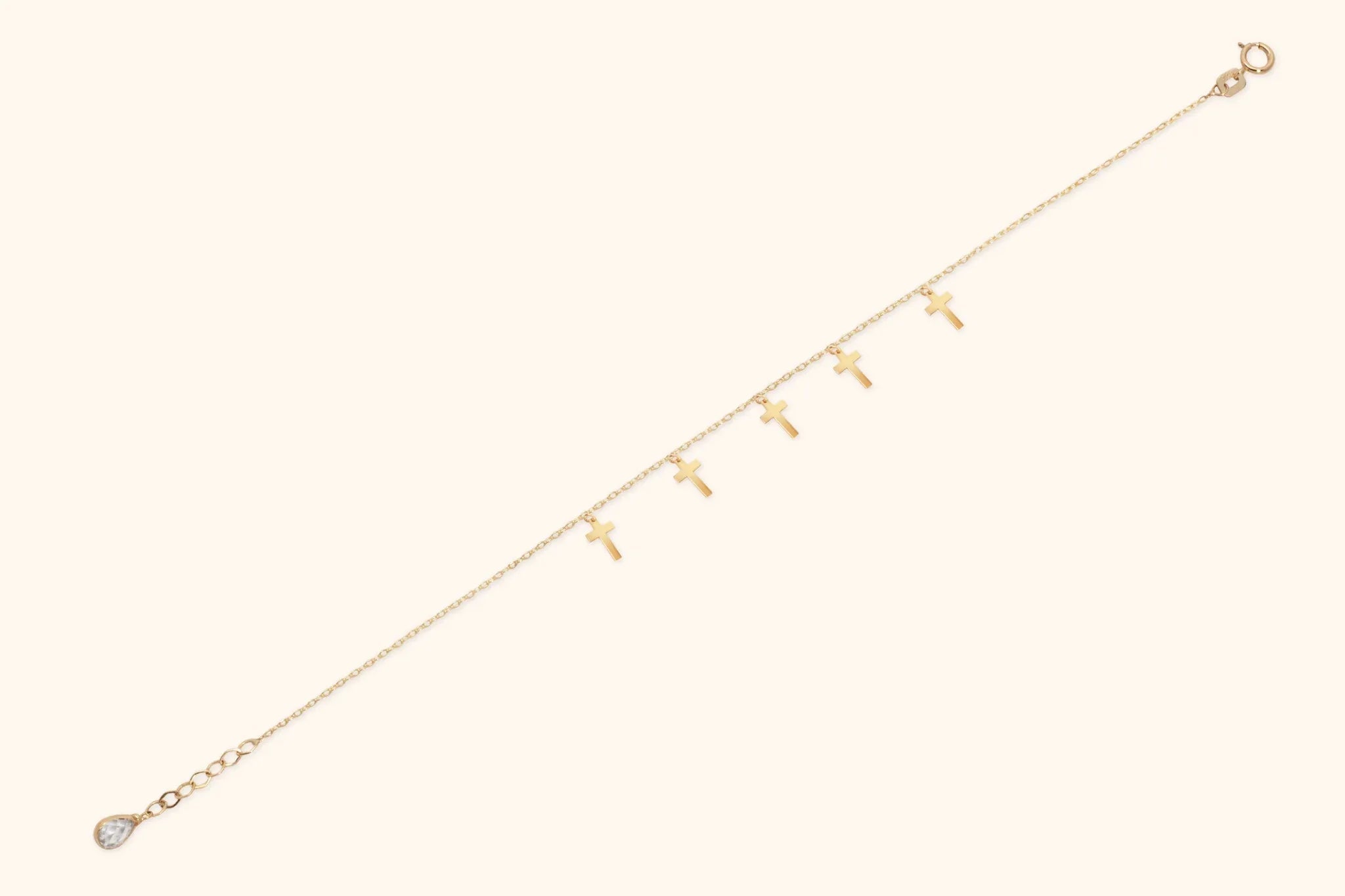 14K Gold Multiple Cross Charm Bracelet – Faith-Inspired Dainty Jewelry - 2