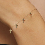 14K Gold Multiple Cross Charm Bracelet – Faith-Inspired Dainty Jewelry - 5