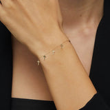 14K Gold Multiple Cross Charm Bracelet – Faith-Inspired Dainty Jewelry - 6
