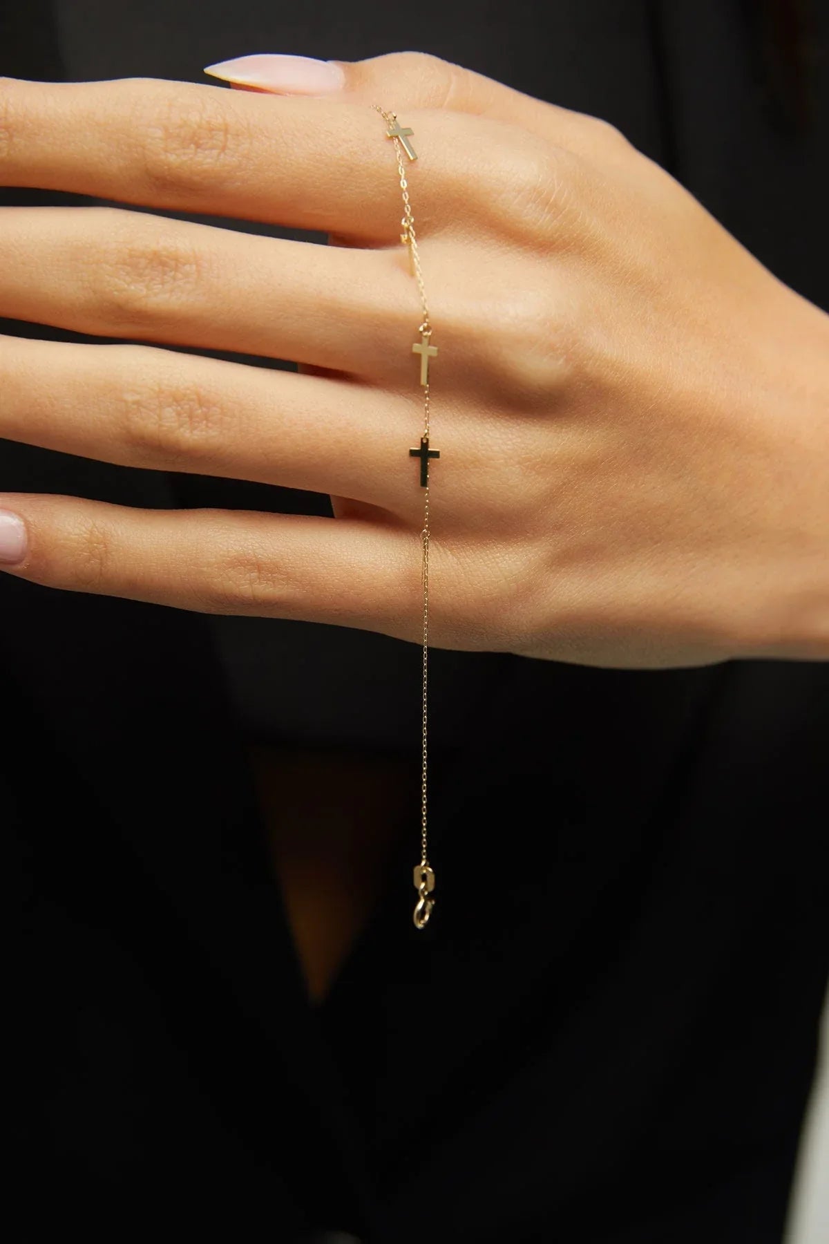 14K Gold Multiple Cross Charm Bracelet – Faith-Inspired Dainty Jewelry - 7