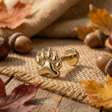 14K Solid Gold Paw Print Tragus Earring – Animal Lover Cartilage Stud - 14