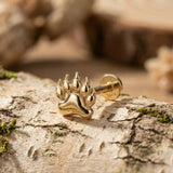 14K Solid Gold Paw Print Tragus Earring – Animal Lover Cartilage Stud - 3