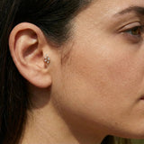 14K Solid Gold Pear Cluster Tragus Earring – Statement Cartilage Stud - 8