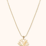 14K Gold Personalized Lotus Flower Name Necklace – Custom Engraved Jewelry Gift - 1