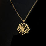 14K Gold Personalized Lotus Flower Name Necklace – Custom Engraved Jewelry Gift - 9