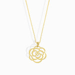 14K Gold Rose Flower Necklace – Dainty Real Gold Floral Pendant - 2