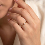 14K Gold Single Pearl Ring – Minimalist Dainty Stackable Band - 3