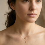 14K Gold Sun & Moon Double Layer Necklace – Celestial Harmony - 5