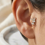 14K Gold Tragus Cartilage Stud –  Pear Baguette & Round - 12