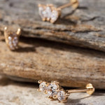14K Gold Triple Leaf-Cut Flat Back Piercing - 9