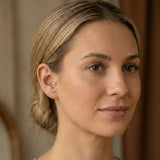 14K Gold Pavé X Cartilage Stud – Flat Back Labret - 8