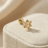 14K Solid Gold Star of David Tragus Stud – Cartilage Jewelry - 1
